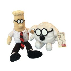 Dilbert & Dogbert Collectible Gund Plush Set - Vintage Soft Toys
